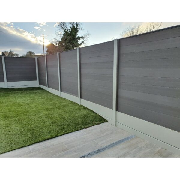 MHG Eco Composite Fence Panel 1.83m Grey & Black - Image 4