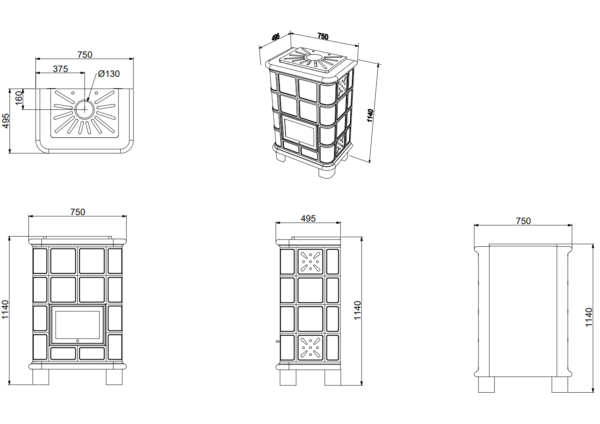 Diana/L Wood Stove 11,8Kw - Image 2