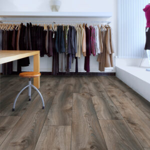 MAMMUT LONG PLANK MACRO OAK GREY LAMINATE FLOORING AC5