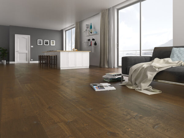 RENAISSANCE OAK PIERO DISTRESSED BLACK UV OIL/WAX ENGINEERED FLOORING