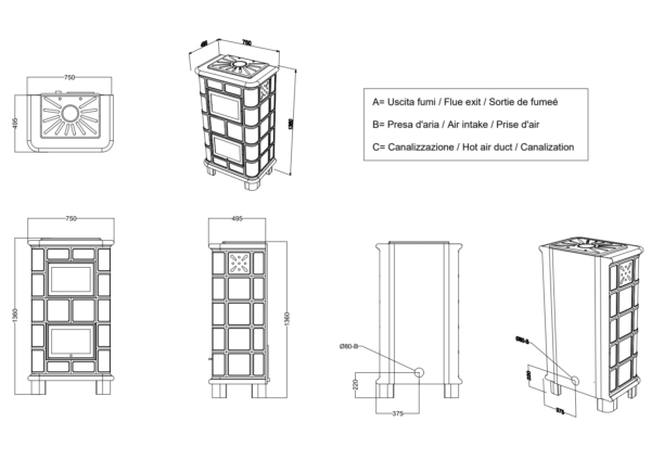 Demetra Wood Stove 11,3Kw - Image 2