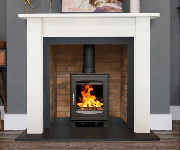Ben Crom Ice White Polished Stone Fireplace Surround 54"