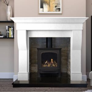 Binnian Ice White Polished Stone Fireplace Surround 59"