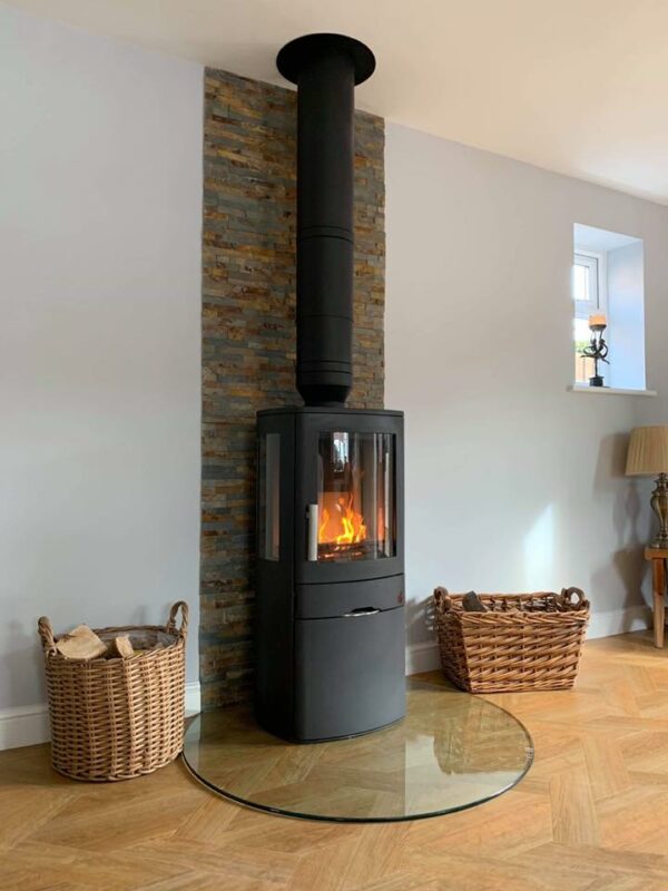 Truncated Glass Stove Hearth