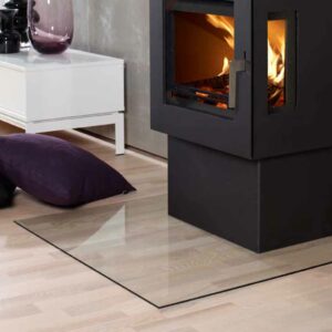 Square Glass Stove Hearth