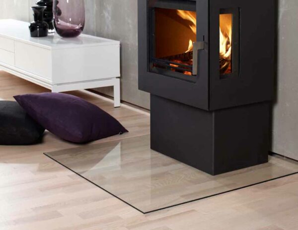 Square Glass Stove Hearth