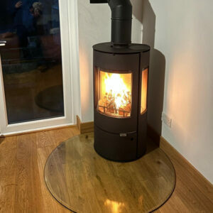 Circular Glass Stove Hearth