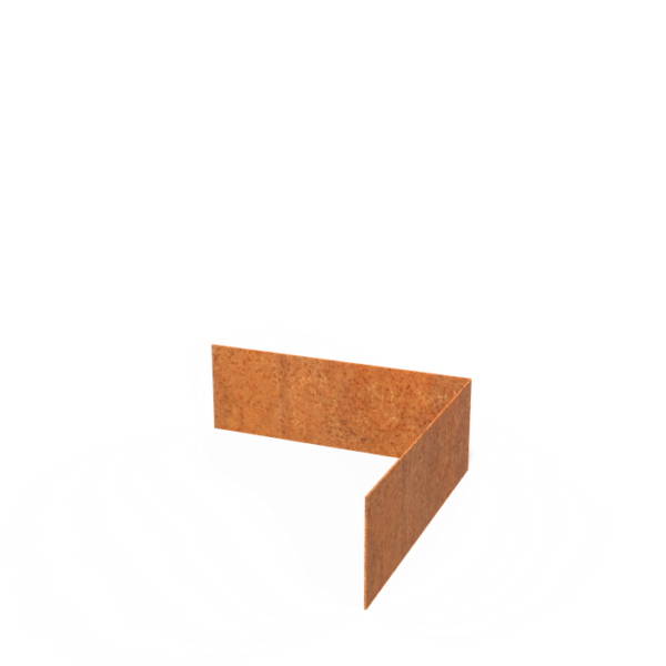 Corten Steel Corner Straight Top Edge (300 x 300 x 100 x 2mm)