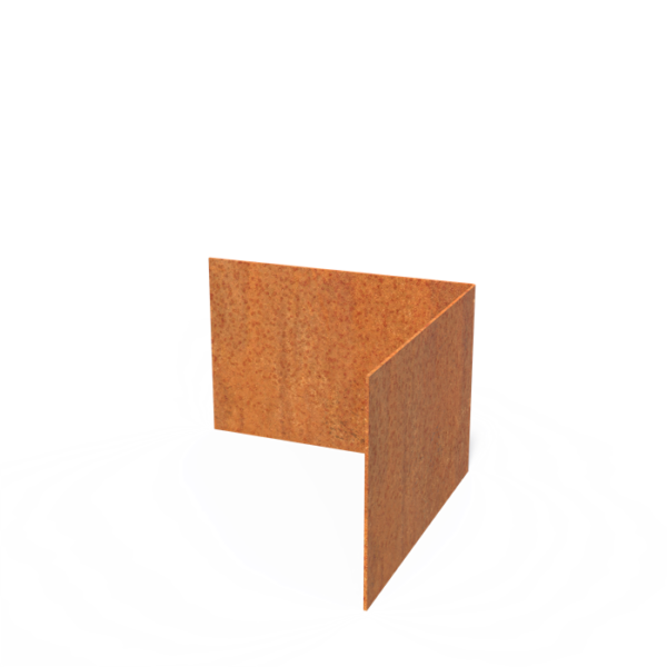 Corten Steel Corner Straight Top Edge (300 x 300 x 200 x 2mm)
