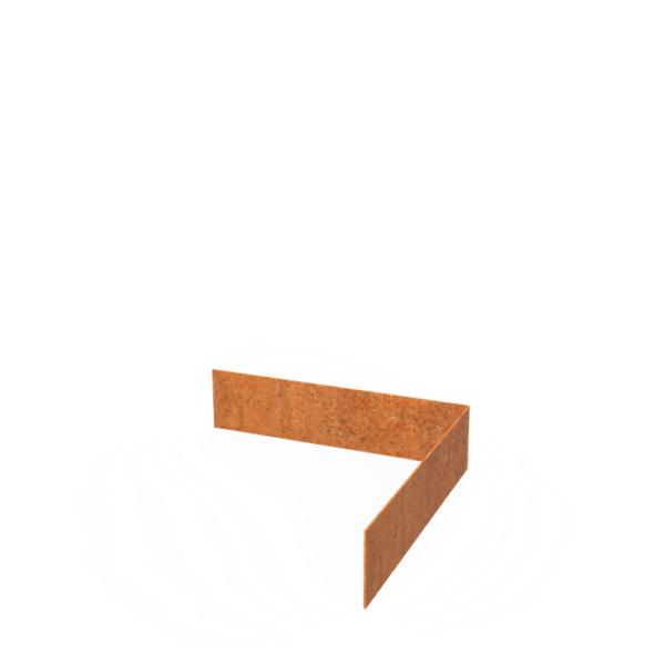 Corten Steel Corner Straight Top Edge (300 x 300 x 70 x 2mm)
