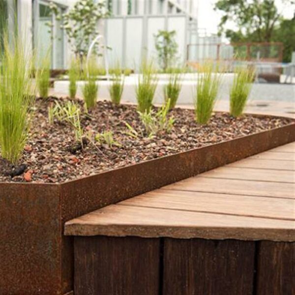 Corten Steel Corner Straight Top Edge (300 x 300 x 70 x 2mm) - Image 2