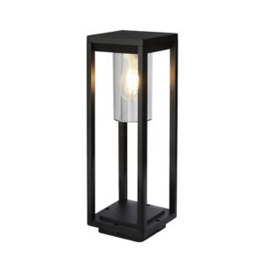 Atlantic Outdoor Post Black Metal & Clear Diffuser 450mm