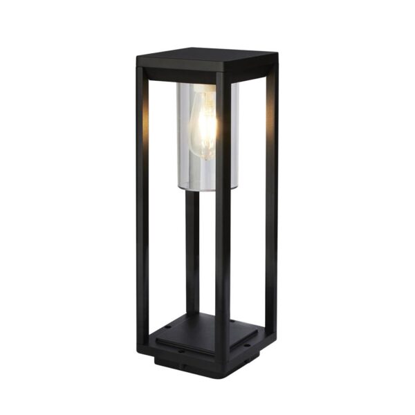 Atlantic Outdoor Post Black Metal & Clear Diffuser 450mm