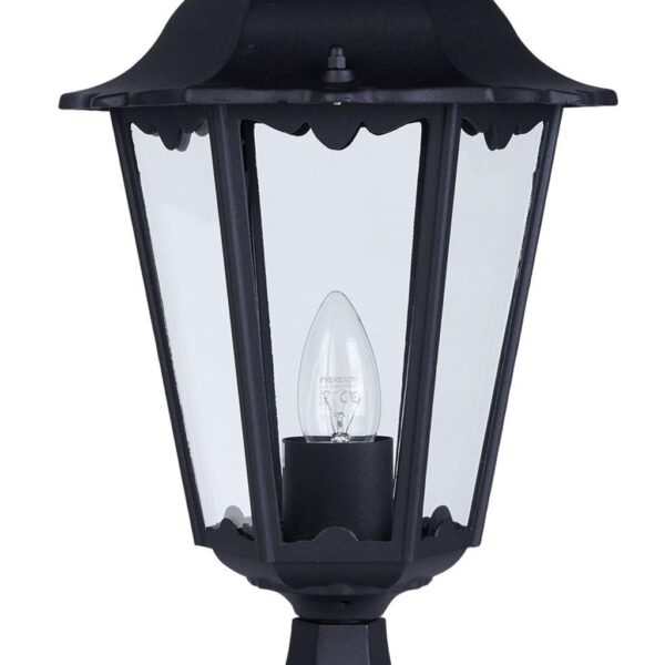 Victorian 55cm Outdoor Post Silk Black Metal & Glass IP44 - Image 2