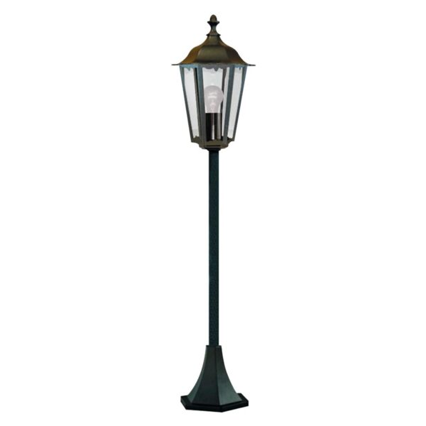 Victorian 105cm Outdoor Post Silk Black Metal & Glass IP44