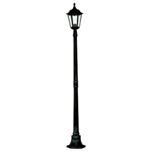 Victorian 183cm Outdoor Post Silk Black Metal & Glass IP44