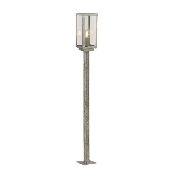 MHG Box Outdoor Post 900mm - Silver & Clear Glass IP44