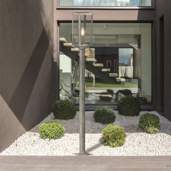 MHG Box Outdoor Post 900mm - Silver & Clear Glass IP44 - Image 3
