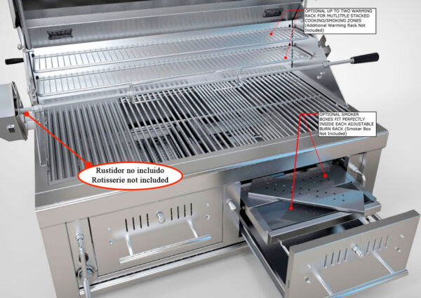 Sunstone 42″ Charcoal & Wood Hybrid Dual Zone Grill - Image 8