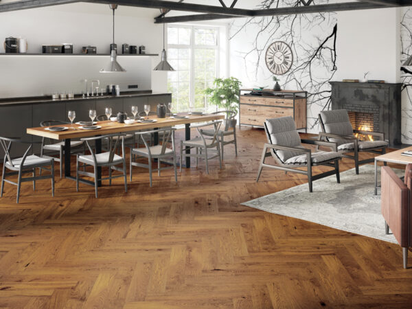BARISTA HERRINGBONE OAK NAPOLETANA BRUSHED MATT LACQUERED ENGINEERED FLOORING