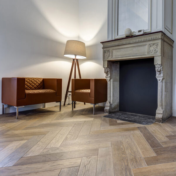 Renaissance Herringbone Oak Angelico White UV Oil/Wax Engineered Flooring - Image 3