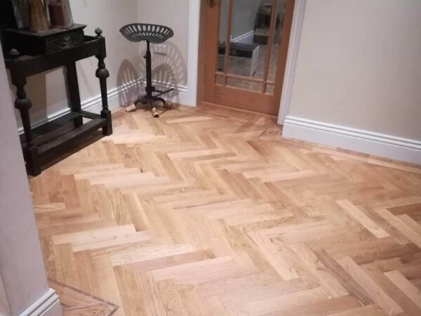 Herringbone Hampton Oak Matt Lacquered Engineered Flooring - Image 2