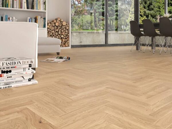 Herringbone Langley Oak Matt Lacquered Engineered Flooring - Image 2