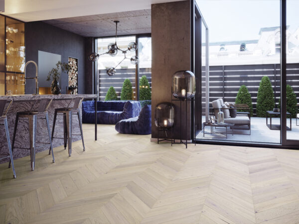 Barista Oak Mocha/Trivor Chevron Brushed Matt Lacquered Engineered Flooring - Image 2