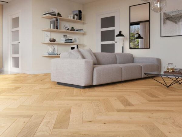 Herringbone Oxford Oak Stained, Brushed & Matt Lacquered Engineered Flooring - Image 2