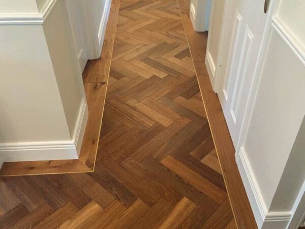 Herringbone Slaney Oak Smoked, Brushed, Matt Lacquered Engineered Flooring - Image 2