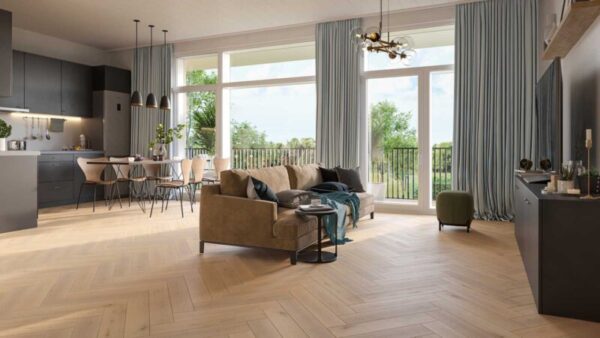 Herringbone Stafford Oak Smoked, White & UV Matt Lacquered Engineered Flooring - Image 2
