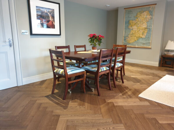 Renaissance Herringbone Oak Vico SM. Distressed Black UV Oil/Wax Engineered Flooring - Image 2