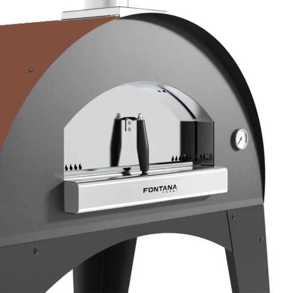 Fontana - Lorenzo Rosso Wood Burning Pizza Oven With Trolley - Image 3