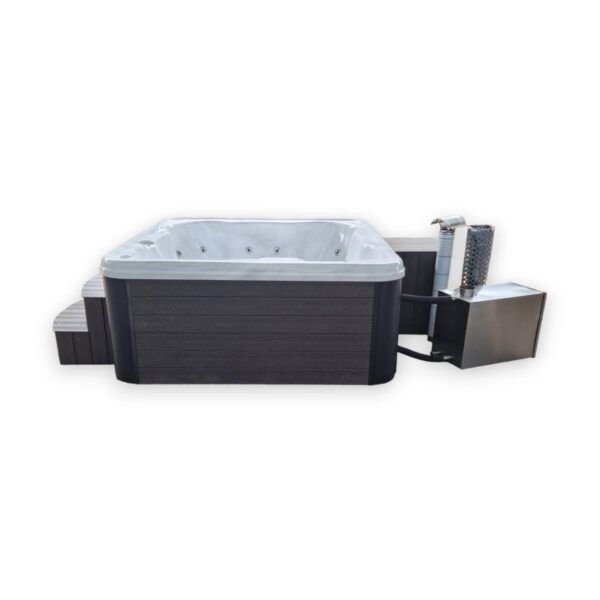 Acrylic square hot tub with external heater - Image 6