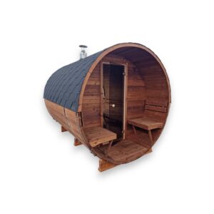 Barrel garden sauna