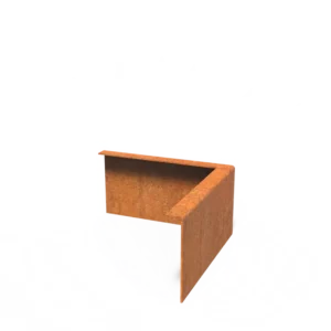 Corten Steel Inside Corner Set Top Edge (300 x 300 x 150 x 3mm)