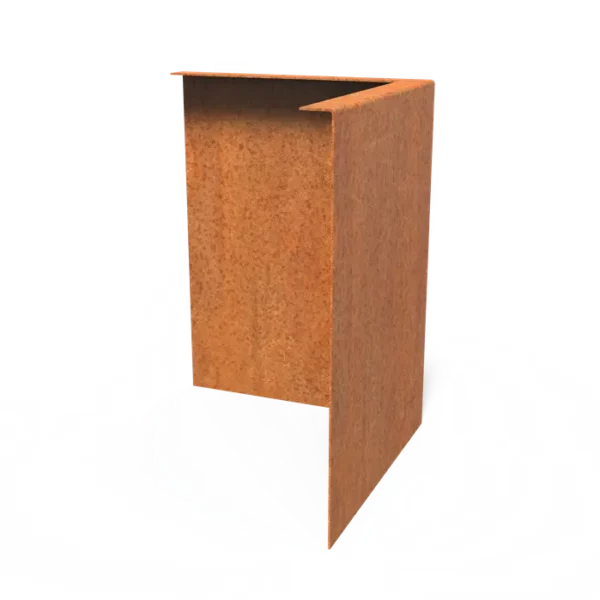 Corten Steel Inside Corner Set Top Edge (300 x 300 x 390 x 2mm)