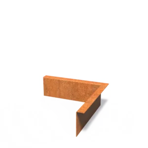 Corten Steel Outside Corner Set Top Edge (300 x 300 x 100 x 2mm)