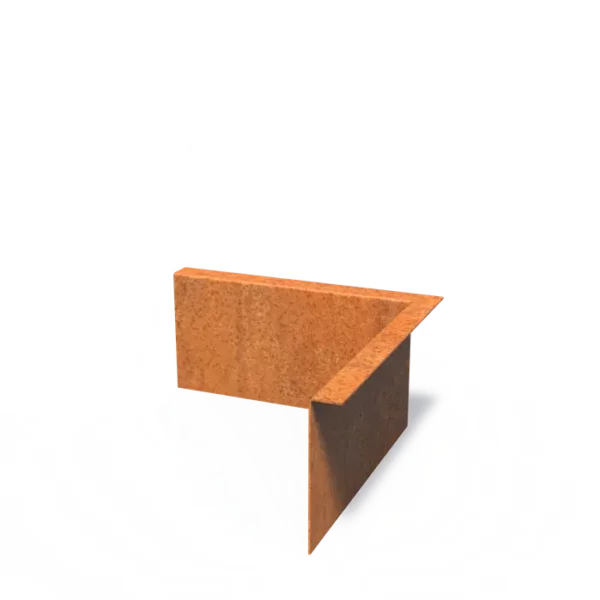 Corten Steel Outside Corner Set Top Edge (300 x 300 x 150 x 3mm)