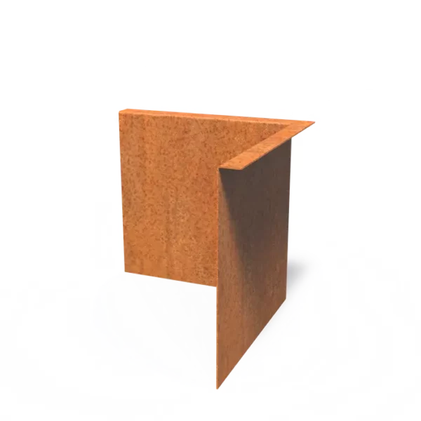 Corten Steel Outside Corner Set Top Edge (300 x 300 x 290 x 3mm)