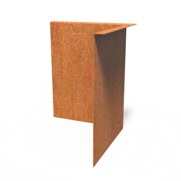 Corten Steel Outside Corner Set Top Edge (300 x 300 x 390 x 3mm)